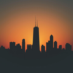 Obraz premium new york city skyline at sunset