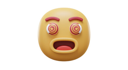 Isolated Dizzy Emoji Face with Spiraling Eyes