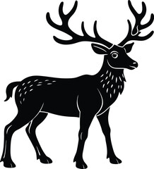 Fototapeta premium Reindeer Silhouette With Large Antlers