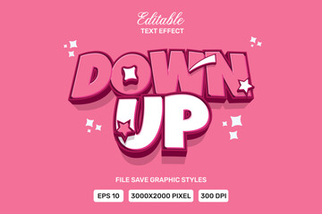 Editable down up text effects 3d template style premium vector.