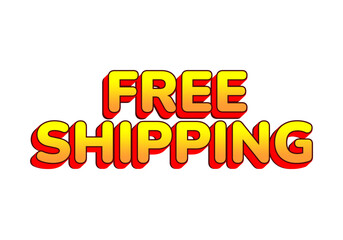 Bold Free Shipping Text with Vibrant Gradient Colors