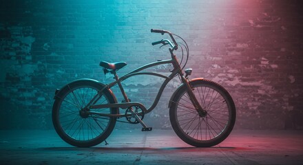 都会の夜 輝く自転車 クールなシルエット