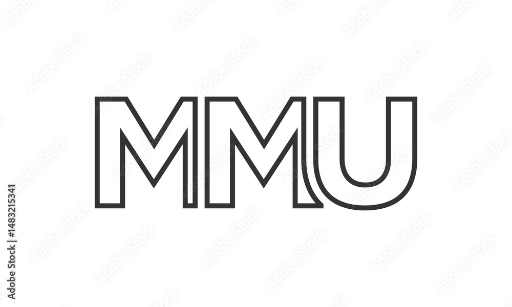 Fototapete mmu logo design template with strong and modern bold text. initial based vector logotype featuring s