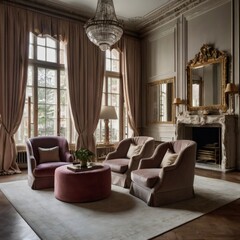 Fototapeta premium living room with fireplace