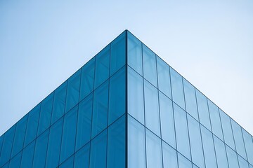 Modern Blue Glass Office Building Corner