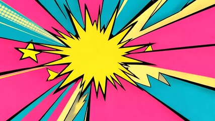 Colorful comic book explosion background.