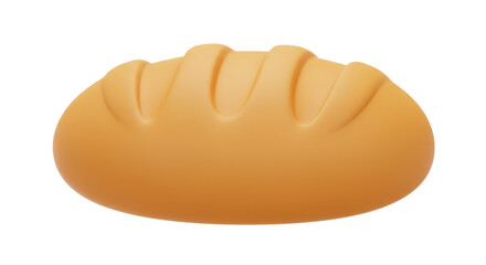 Isolated Golden Loaf of Bread