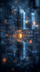 Fototapeta premium Futuristic city of interconnected technology