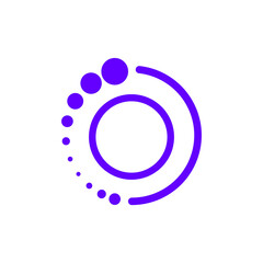 Stylish Violet Circle with Connected Dots Logo