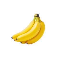 Bunch of ripe yellow bananas with smooth texture and slightly curved shape, isolated on transparency background. bananas are fresh and ready to eat, perfect for healthy snack