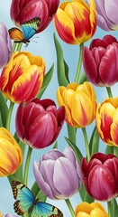 Fototapeta premium Tulip Symphony in Bloom AI Generated