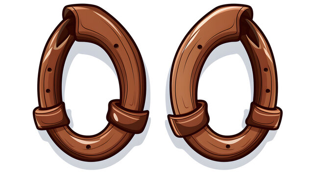Colorful Cartoon Horseshoe Vector Illustration for Good Luck Symbol Design