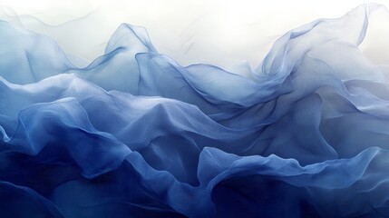 Obraz premium Graceful, flowing fabric in shades of blue.