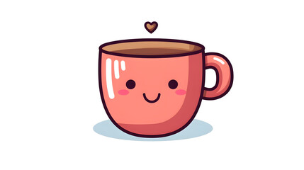 Whimsical I Love Coffee Cup Cartoon Vector Illustration for Coffee Lovers