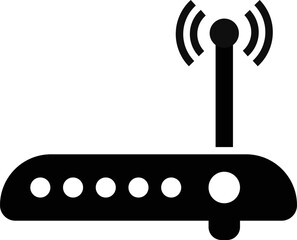 router icon. Internet broadband technology. Wireless broadband modem with antennas. Network switch. modem with wifi network
