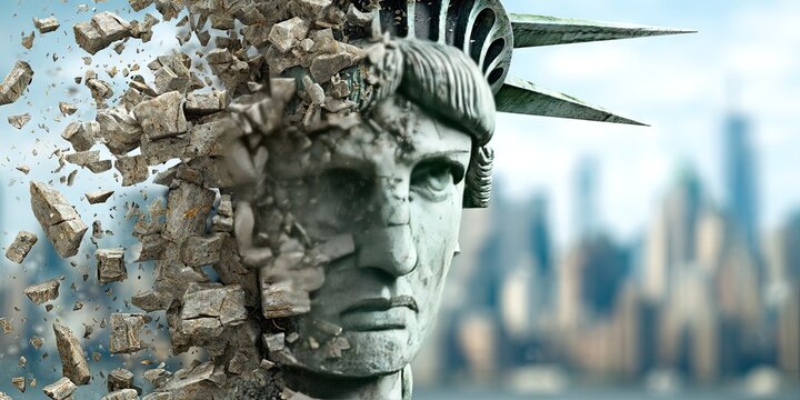 statue of liberty crumbling 