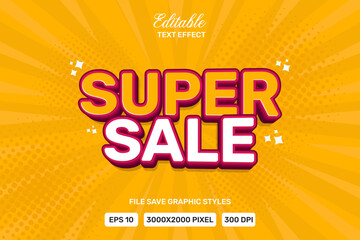 Fototapeta premium Editable text effect super sale template style premium vector