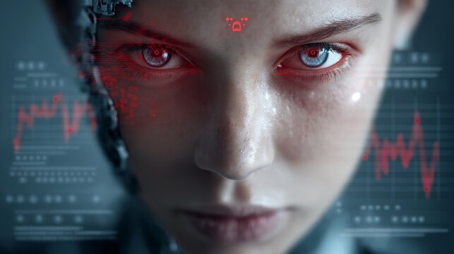 Angry AI. Machines preparing negative answers, artificial intelligence. Science and technology interacting to suppress users. Negative perception. AI creation.