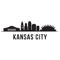Fototapeta premium Kansas City skyline silhouette. Black Kansas City city design Vector black silhouette. with white background