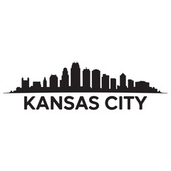 Naklejka premium Kansas City skyline silhouette. Black Kansas City city design Vector black silhouette. with white background