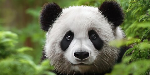 Obraz premium wildlife photo of panda in natural habitat