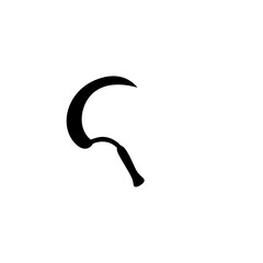 Scythe silhouette icon 