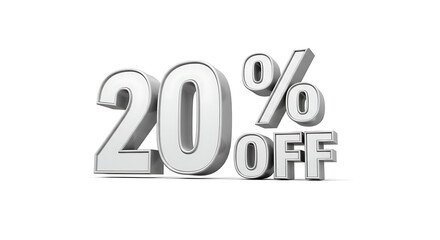 20% off 3D isolated on white background