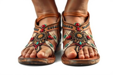 Intricate Huarache Sandals Close-Up