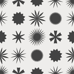 Monochrome geometric shapes seamless pattern, abstract minimalism. Good for textile print, web, creative projects or wrapping paper