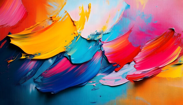 Dynamic Abstract Brushstrokes. Vibrant Multicolor Art for Creative Design, Marketing Campaigns, and Inspirational Backgrounds in Digital and Print Media