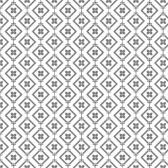 Monochrome Geometric Diamond and Flower Pattern – Symmetric Minimalist Seamless Design