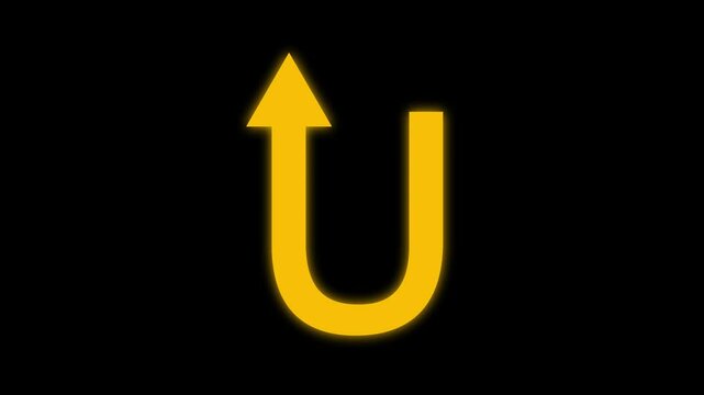 U-turn direction arrow