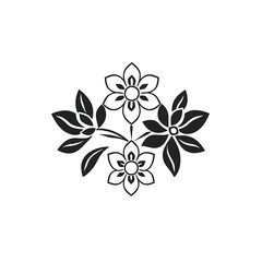 Naklejka premium black and white drawing of flowers