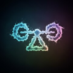 Abstract Glowing Antenna Symbol on Dark Background