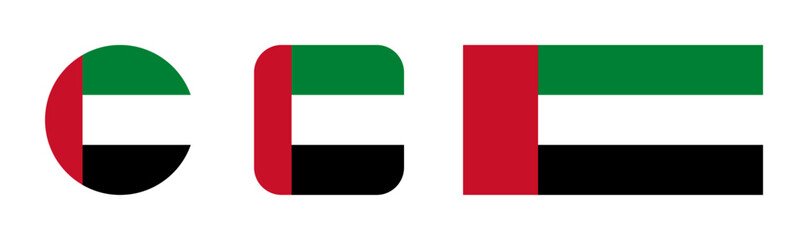 United Arab Emirates flag icon set