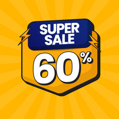 Gradient Super Sale Label Design Vector