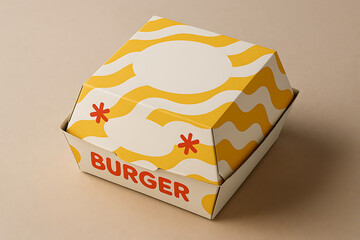A creative burger box mock-up to place your burger business logo in it