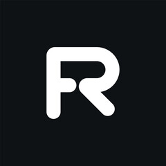 FR Logo Monogram Initial Letters Black And White