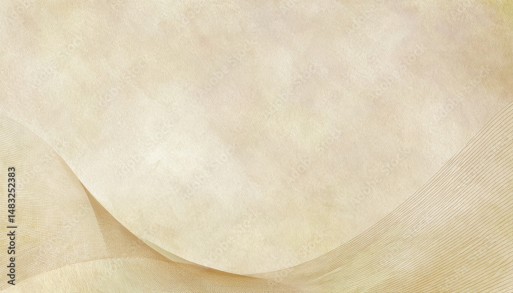 Poster soft abstract beige waves with golden mesh texture on canvas background for elegant web design, branding or minimalist print material

