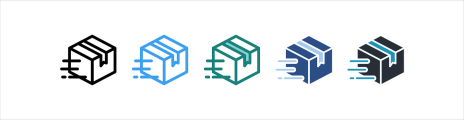 Delivery Box Icon In Different Style Vector