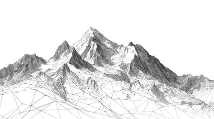 Abstract mountain range, wireframe style (1)