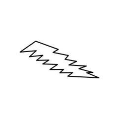 Outline Lightning Bolt Icon. Vector Illustration