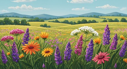 Summer's Tapestry of Hues AI Generated