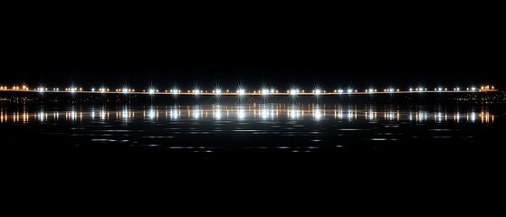 Night lights reflected on water