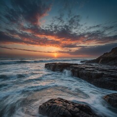 Fototapeta premium Subtle Sky Motion in Coastal Wall Art