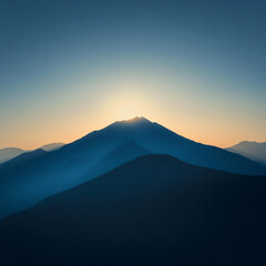 015-049-Clouds-432-Silhouette_of_a_mountain_glowing_at_sunrise._--v