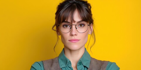  female nerd with glasses and plain jane look