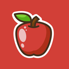 red apple vector illustration sticker