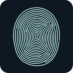 Fototapeta premium A digital fingerprint on a dark background representing security and identification.