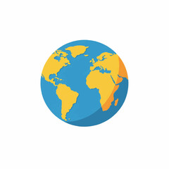 Fototapeta premium A simplified representation of the Earth, showcasing continents with a clean, modern style